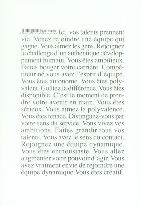 Quatrième de couverture de « LETTRES DE NON MOTIVATION »