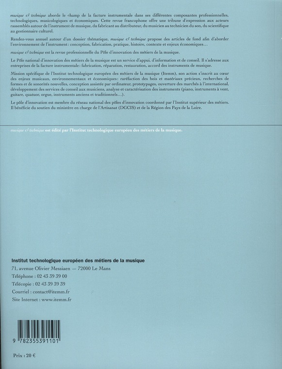 Quatrième de couverture de « MUSIQUE ET TECHNIQUE N.04 »