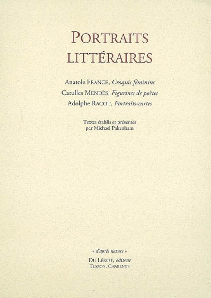 Couverture du livre « COLLECTIF, PORTAITS LITTERAIRES » de Collectif, librairie Les Contes Infusés à Corte