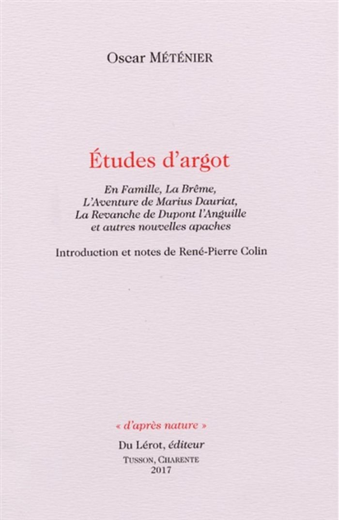 Couverture du livre « METENIER ETUDES D'ARGOT », librairie Les Contes Infusés à Corte