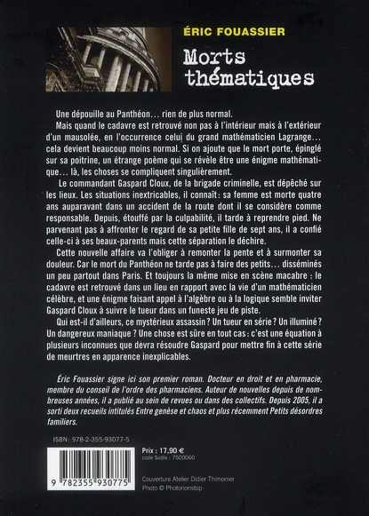 Quatrième de couverture de « Morts thématiques »