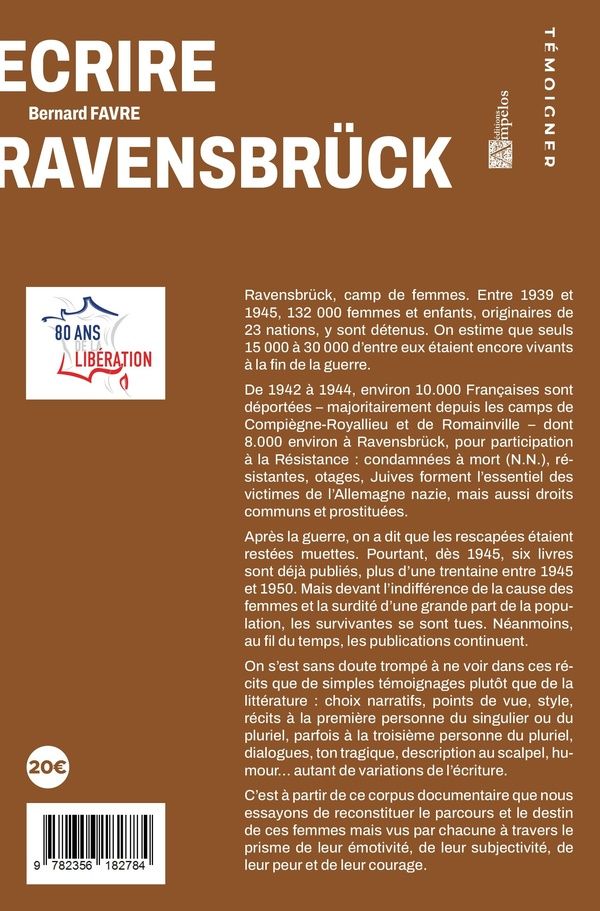 Quatrième de couverture de « Écrire Ravensbrück »