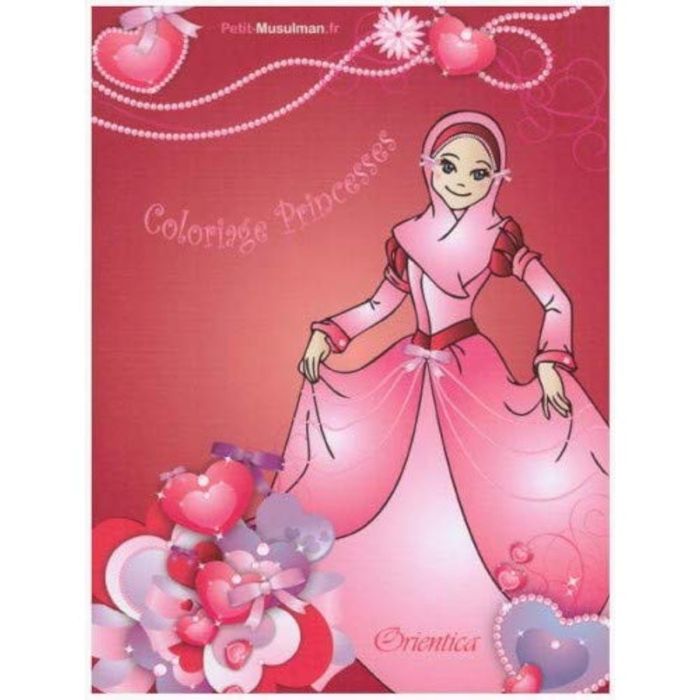 Couverture du livre « COLORIAGE PRINCESSES POUR FILLES - BILIGUE (FR-AR) », librairie Les Contes Infusés à Corte