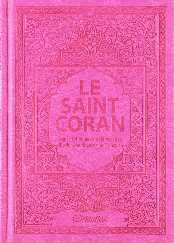 Couverture du livre « SAINT CORAN - AR/FR/PHONETIQUE - EDITION DE LUXE (COUVERTURE CUIR ROSE) » de Revelation, librairie Les Contes Infusés à Corte