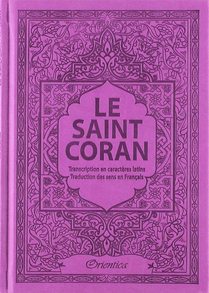 Couverture du livre « SAINT CORAN - AR/FR/PHONETIQUE - EDITION DE LUXE (COUVERTURE CUIR MAUVE) » de Revelation, librairie Les Contes Infusés à Corte
