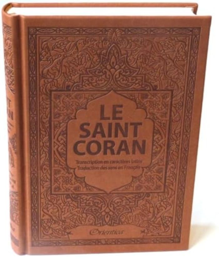 Couverture du livre « SAINT CORAN - AR/FR/PHONETIQUE - EDITION DE LUXE (COUVERTURE CUIR MARRON) » de Revelation, librairie Les Contes Infusés à Corte