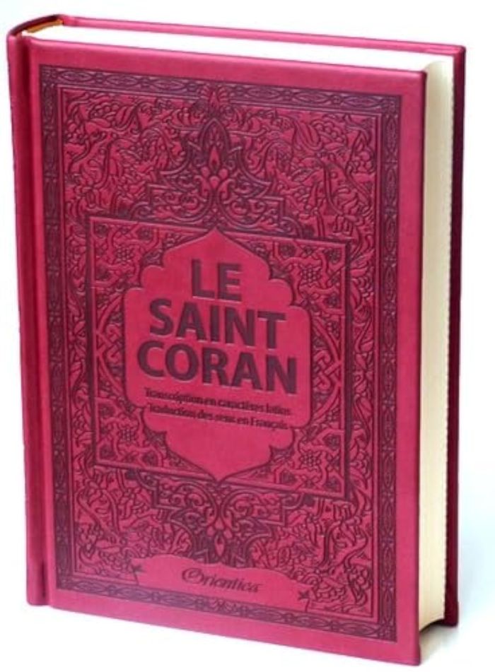Couverture du livre « SAINT CORAN - AR/FR/PHONETIQUE - EDITION DE LUXE (COUVERTURE CUIR BORDEAUX) » de Revelation, librairie Les Contes Infusés à Corte