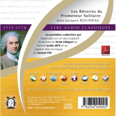 Quatrième de couverture de « LES REVERIES DU PROMENEUR SOLITAIRE »