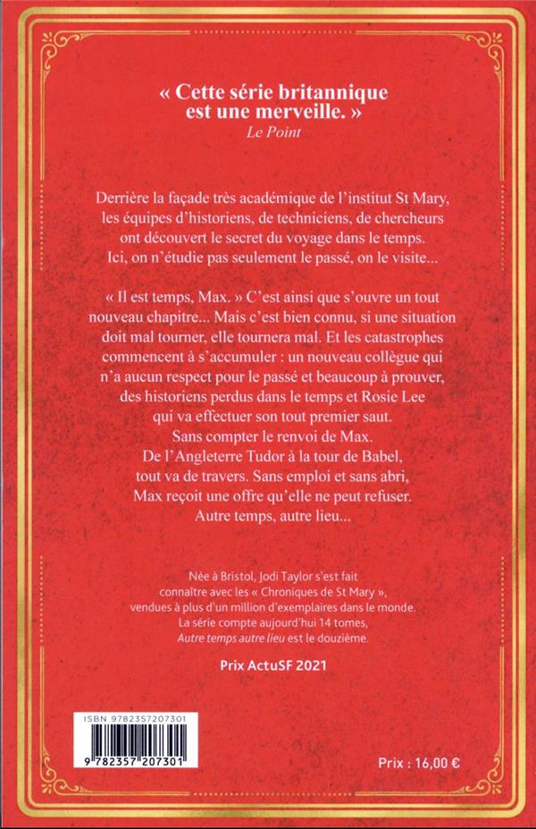 Quatrième de couverture de « Autre temps autre lieu »