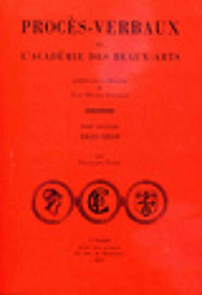 Couverture du livre « PROCES-VERBAUX DE L'ACADEMIE DES BEAUX-ARTS » de Francois Naud, librairie Les Contes Infusés à Corte