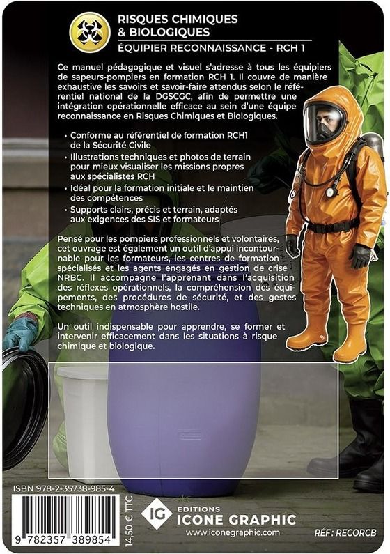 Quatrième de couverture de « Risques chimiques et biologiques : équipier Reconnaissance RCH1 »