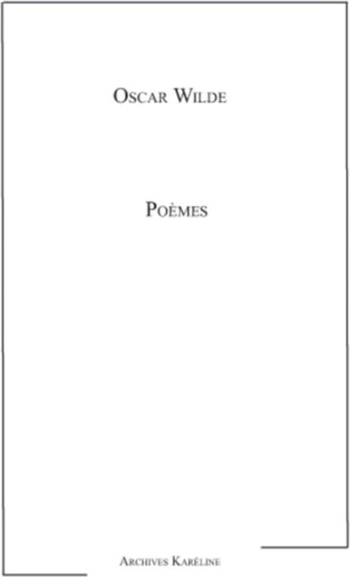 Couverture du livre « Poèmes » de Oscar Wilde, librairie Les Contes Infusés à Corte