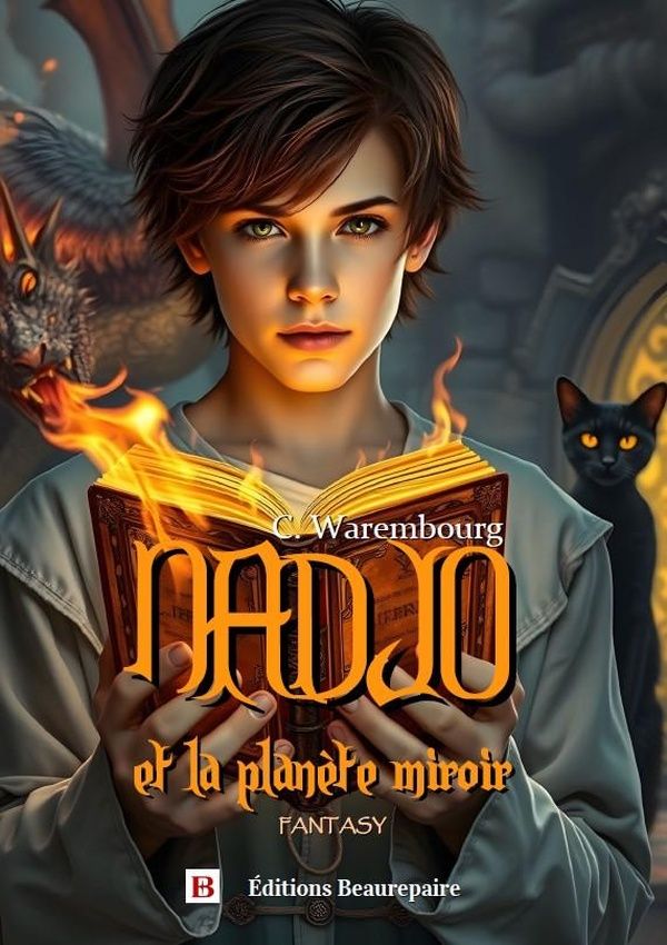 Couverture du livre « Nadjo et la planète miroir : Fantasy » de Cosette Warembourg, librairie Les Contes Infusés à Corte