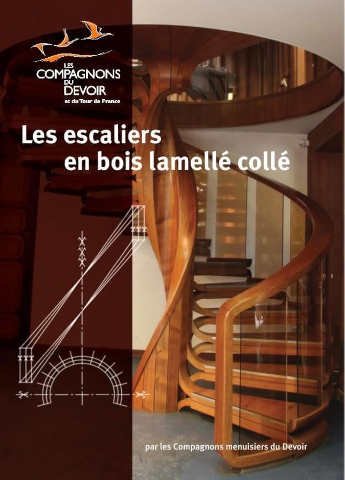 Couverture du livre « LES ESCALIERS EN BOIS LAMELLE COLLE » de Menuisier Compagnons, librairie Les Contes Infusés à Corte