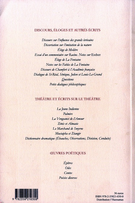 Quatrième de couverture de « OEUVRES COMPLETES 1 »