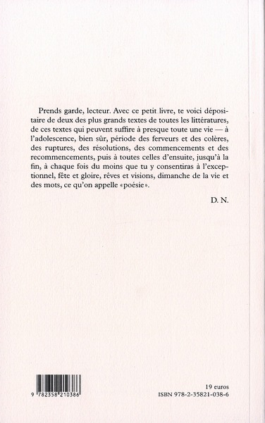Quatrième de couverture de « Une saison en enfer : suivies d'un choix de lettres »