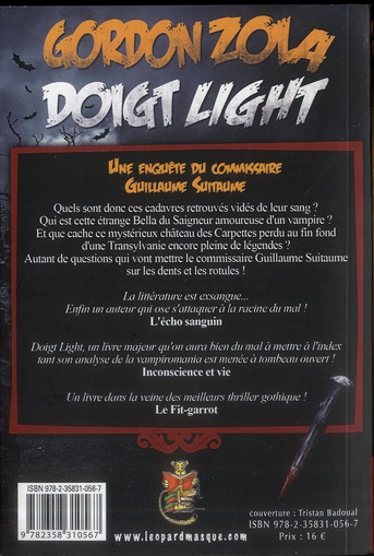 Quatrième de couverture de « DOIGT LIGHT »