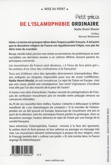 Quatrième de couverture de « PETIT PRECIS DE L'ISLAMOPHOBIE »