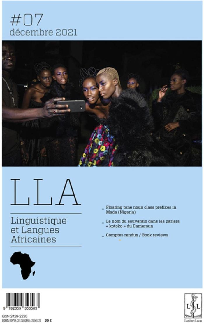 Couverture du livre « LINGUISTIQUE ET LANGUES AFRICAINE - REVUE DU LLACAN NA 7 » de Treis Yvonne, librairie Les Contes Infusés à Corte