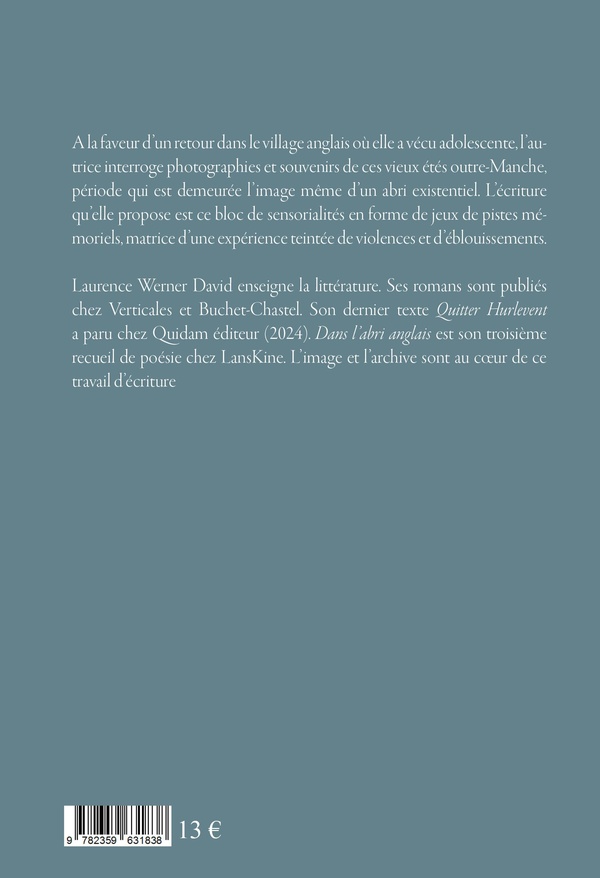 Quatrième de couverture de « Dans l'abri anglais »