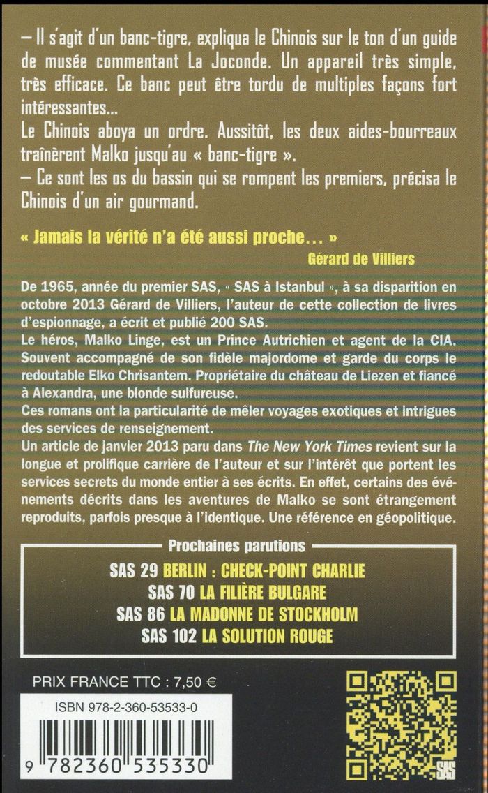 Quatrième de couverture de « SAS 55 SHANGHAI EXPRESS »