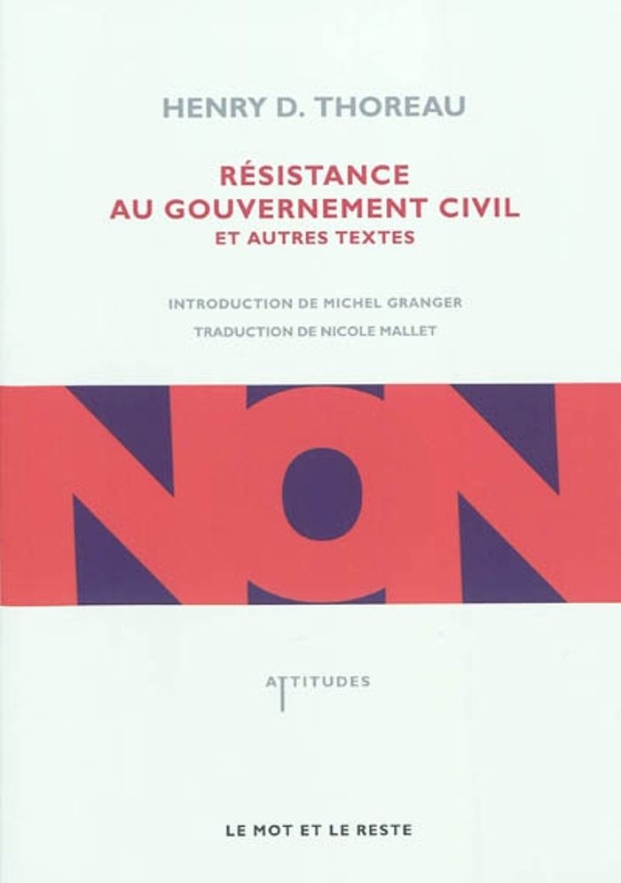 Couverture du livre « Résistance au gouvernement civil : et autres textes » de Henry David Thoreau, librairie Les Contes Infusés à Corte
