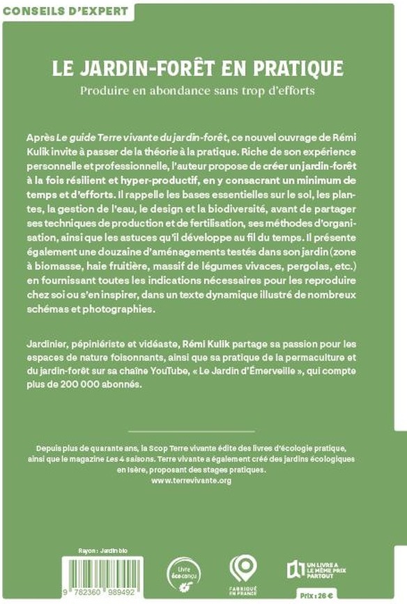 Quatrième de couverture de « Le jardin forêt en pratique : produire en abondance sans trop d'efforts »
