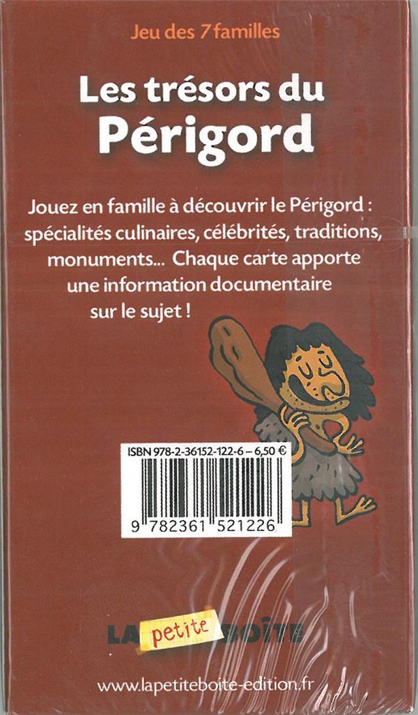 Quatrième de couverture de « LES TRESORS DU PERIGORD JEU DES 7 FAMILLES »