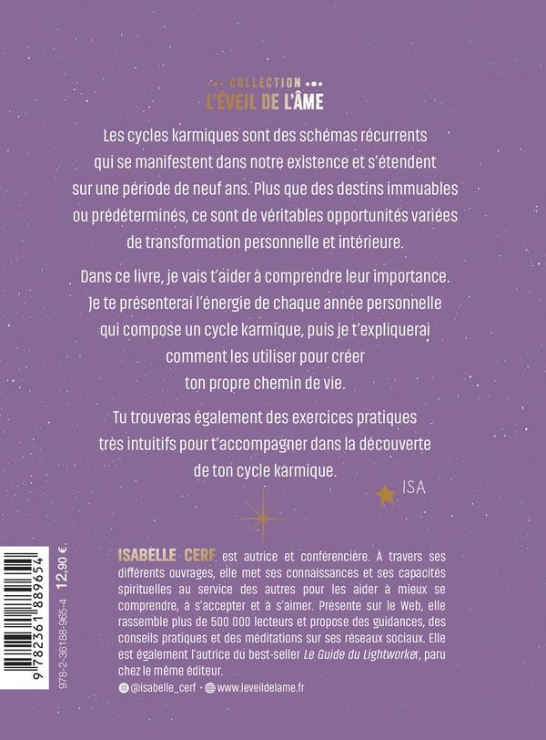 Quatrième de couverture de « Les cycles karmiques : un mouvement en neuf temps pour se découvrir »