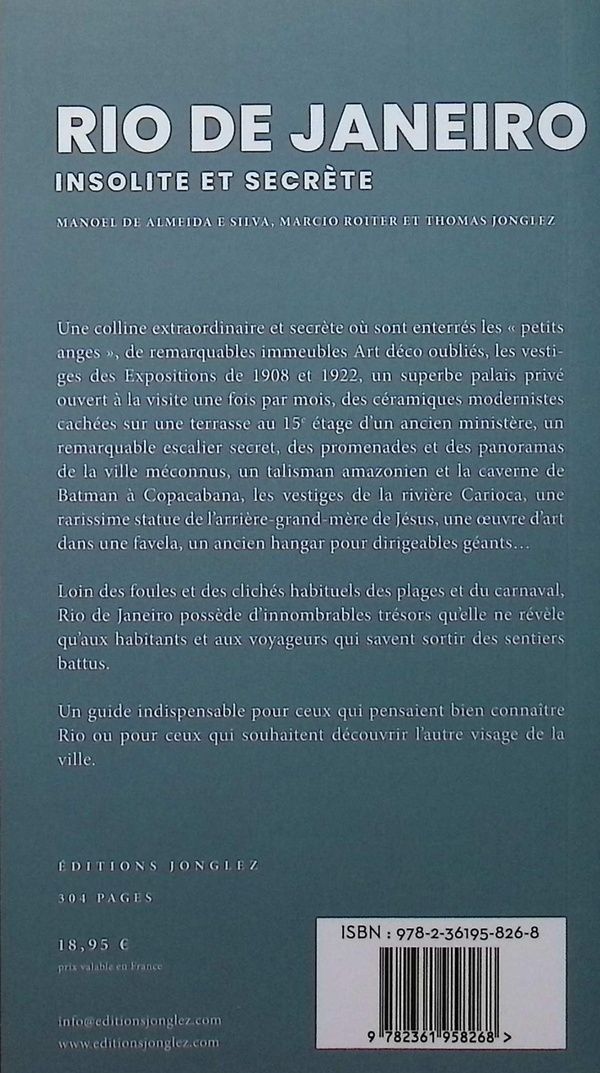 Quatrième de couverture de « Rio de Janeiro : insolite et secrète »