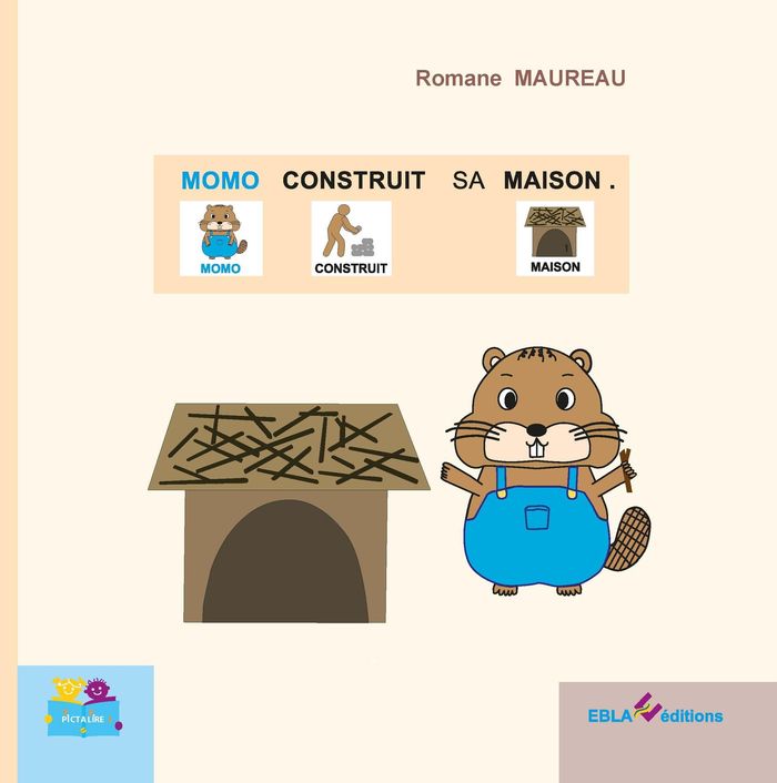 Couverture du livre « Momo construit sa maison », librairie Les Contes Infusés à Corte