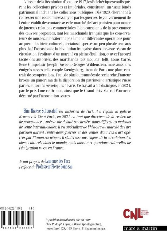 Quatrième de couverture de « LES ANTIQUAIRES DU KREMLIN : LES VENTES A PARIS DES TRESORS SPOLIES PAR LES SOVIETS (1920-1939) »