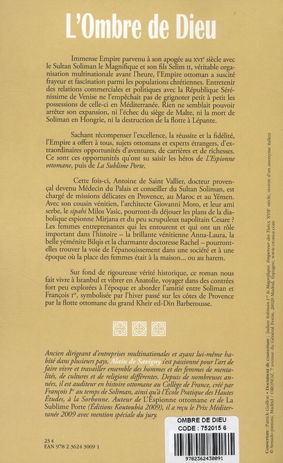 Quatrième de couverture de « L'OMBRE DE DIEU »