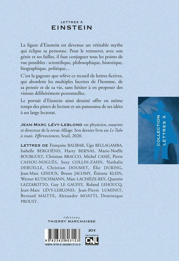 Quatrième de couverture de « Lettres à Einstein »