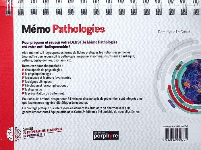 Quatrième de couverture de « Mémo Pathologies, »