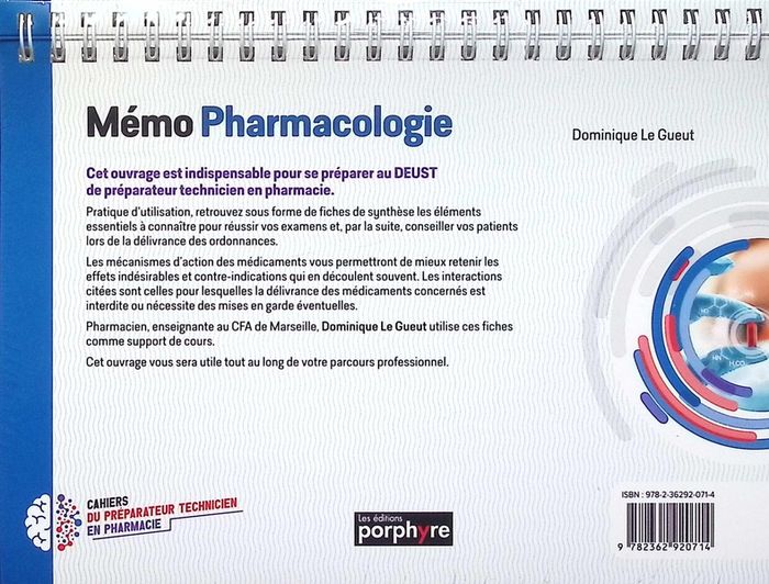 Quatrième de couverture de « Mémo Pharmacologie »