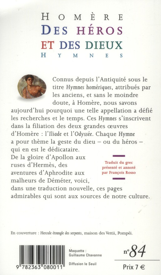 Quatrième de couverture de « DES HEROS ET DES DIEUX NE »