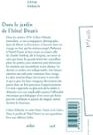 Quatrième de couverture de « Dans le jardin de l'hôtel Dean's : roman »