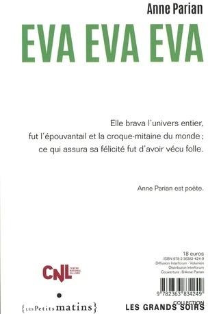 Quatrième de couverture de « Eva Eva Eva : un livre du milieu »