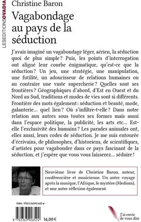 Quatrième de couverture de « Vagabondage au pays de la séduction »