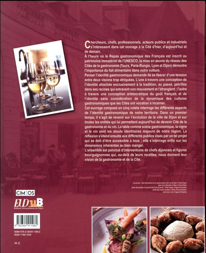 Quatrième de couverture de « LA GASTRONOMIE AU COEUR DE LA CITE »