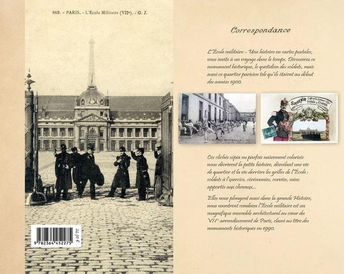 Quatrième de couverture de « L'École militaire : une histoire en carte postale »