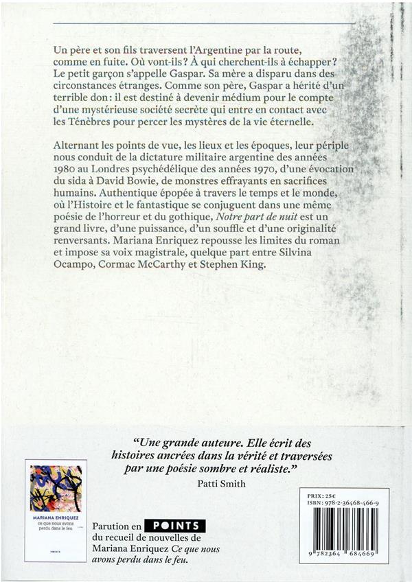 Quatrième de couverture de « Notre part de nuit »