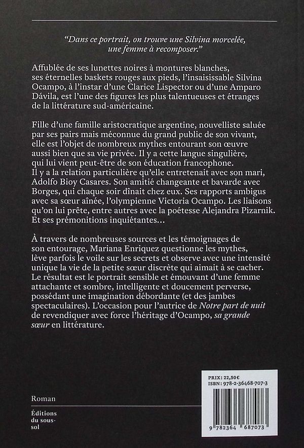 Quatrième de couverture de « La petite soeur : un portrait de Silvina Ocampo »