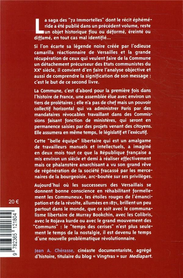 Quatrième de couverture de « LES 72 IMMORTELLES L'EBAUCHE D'UN ORDRE LIBERTAIRE VOL2 - UN REGARD NEUF ET AFFECTUEUX POUR LA JUSTE »