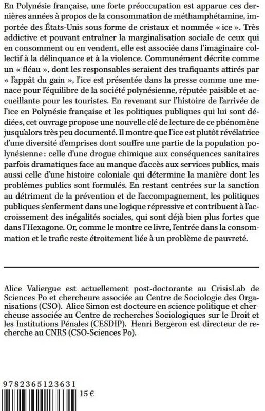 Quatrième de couverture de « Sous emprises : méthamphétamine et inégalités sociales en Polynésie française »