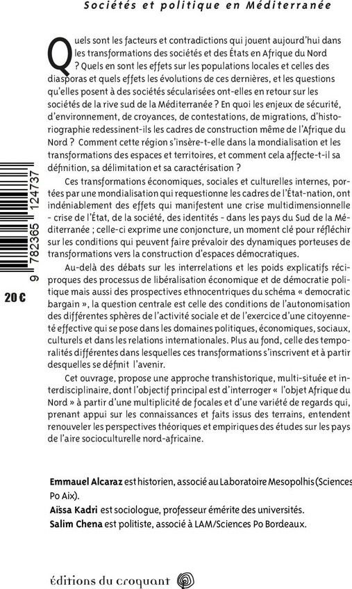 Quatrième de couverture de « L'Afrique du Nord en mouvement : entre mobilisations populaires et restaurations autoritaires »