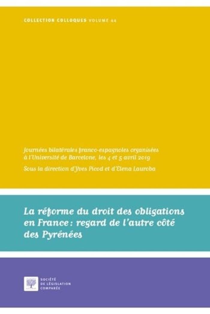 Couverture du livre « LA REFORME DU DROIT DES OBLIGATIONS EN FRANCE : REGARD DE L'AUTRE COTE DES PYRENEES - TOME 44 » de Picod/lauroba, librairie Les Contes Infusés à Corte