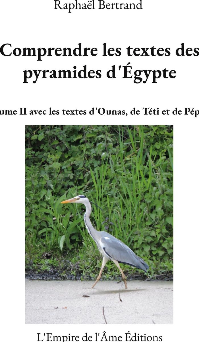Couverture du livre « Comprendre les textes des pyramides d'Égypte : avec les textes d'Ounas, de Téti et de Pépy II » de Raphaël Bertrand, librairie Les Contes Infusés à Corte