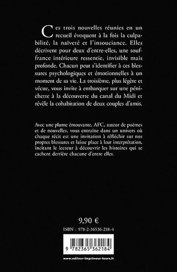 Quatrième de couverture de « LES BLESSURES DE L'AME - NOUVELLES PSYCHOLOGIQUES »